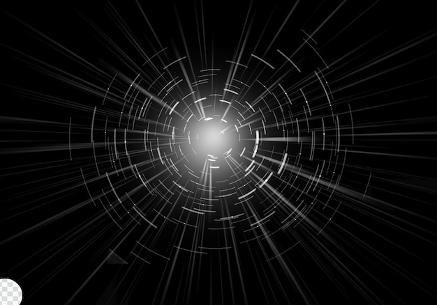 Lens flare brust light on black background