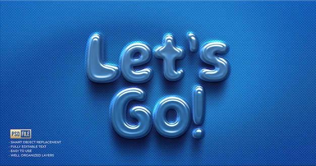Let's go custom text effect editable 3D style