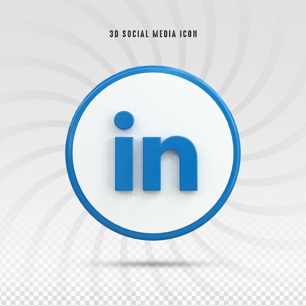 LinkedIn Colorful glossy 3d logo and social media 3d Icon Design