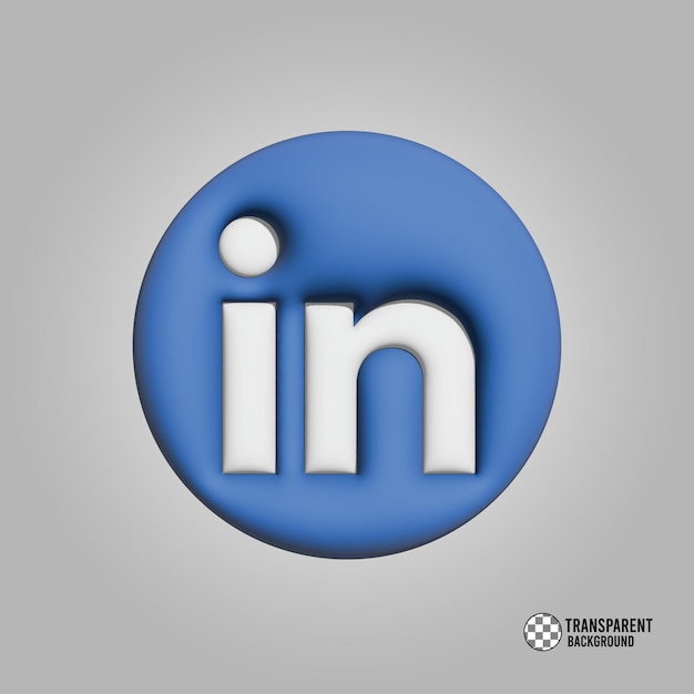 LinkedIn icon isolated 3d render