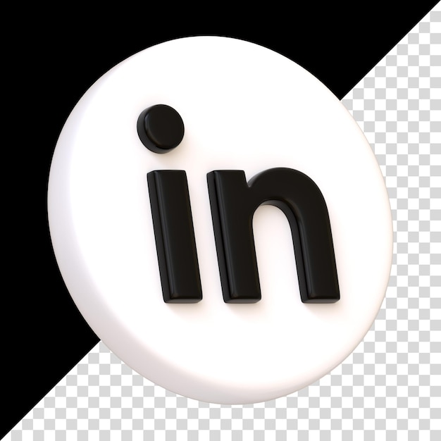 Linkedin icon isolated on black background In letter logotype Social media app round button logo
