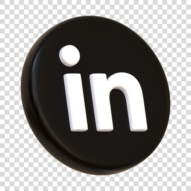 Linkedin icon isolated on white background In letter logotype Social media app round button logo