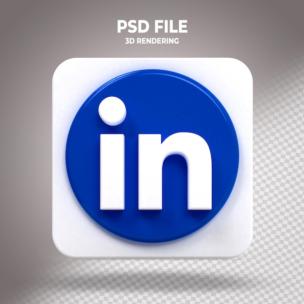 Linkedin logo 3D style