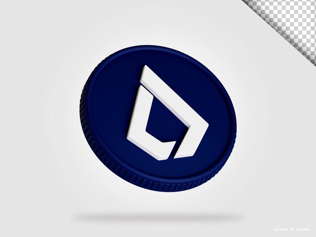 Lisk lsk cryptocurrency coin 3d rendering isolated