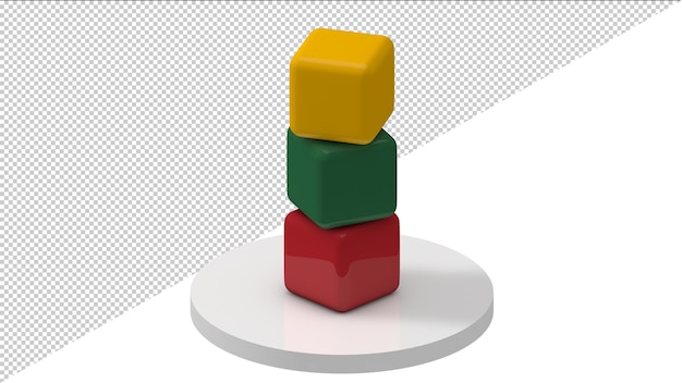 Lithuanian flag in the form of 3D cubes