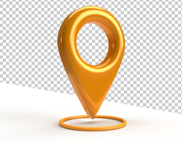 Location map gold pin 3d pointer