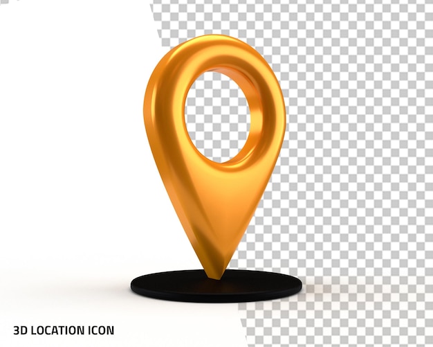 Location map pin 3d navigation pointer icon