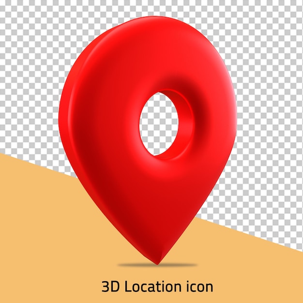 location red pin map pointer icon 3d sign