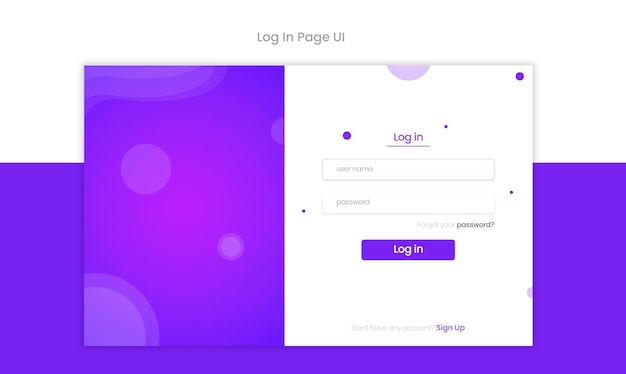 Log In Page UI Design template