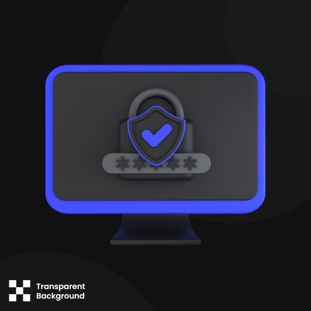 login protection of 3d illustration isolated on white background security 3d concept 3d render illustration