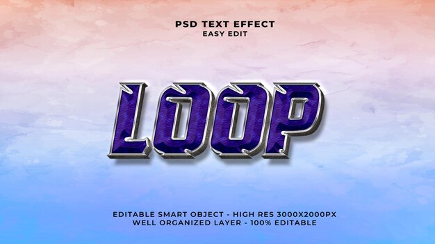 LOOP 3D EDITABLE TEXT EFFECT