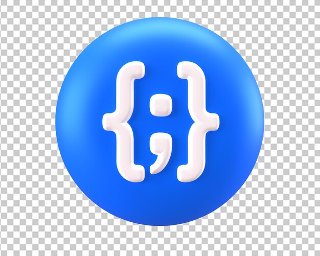 Mã hóa phát triển web biểu tượng json kết xuất 3d