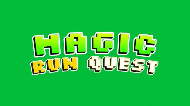 Magic Run Quest Cartoon Game Title Text Effect