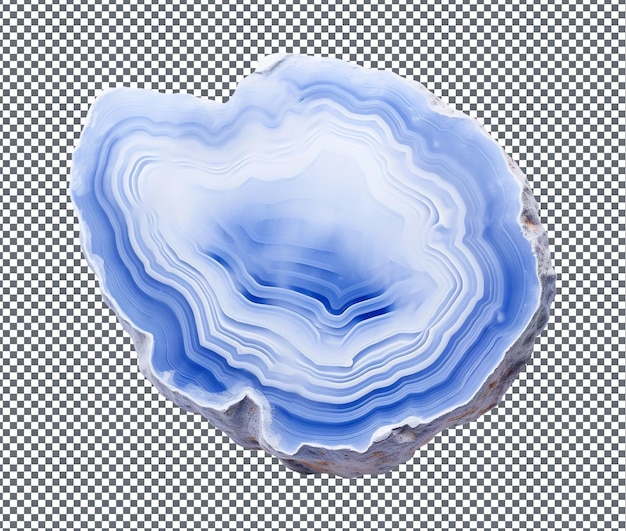 Magnificent Blue Lace Agate isolated on transparent background