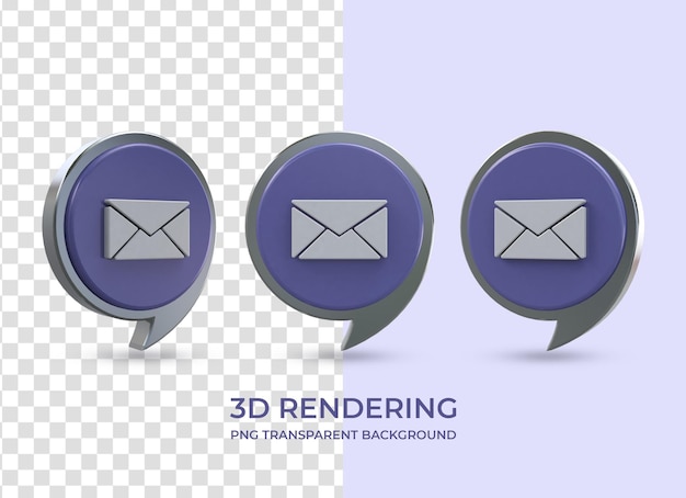 mail icon 3d rendering isolated transparent background