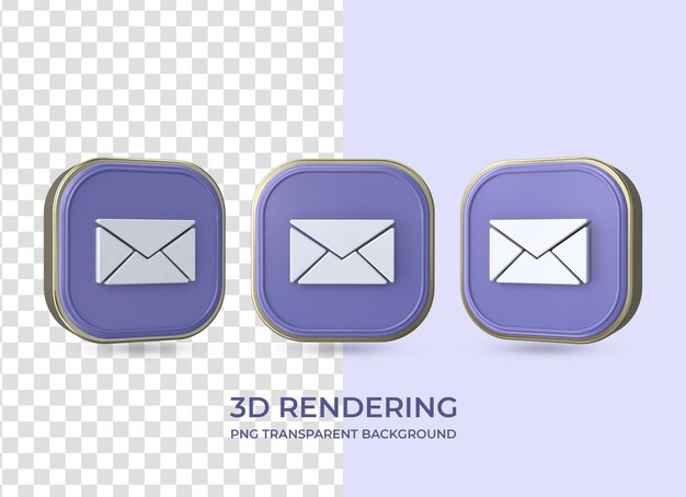 mail icon 3d rendering isolated transparent background
