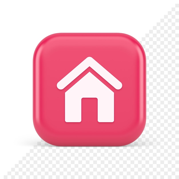 Main internet page button homepage house with roof navigation cyberspace interface 3d icon