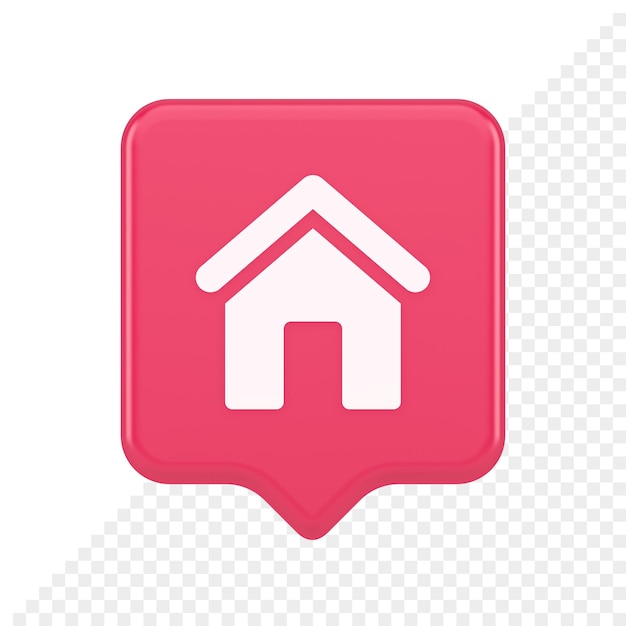 Main internet page button homepage house with roof navigation cyberspace interface 3d speech bubble icon