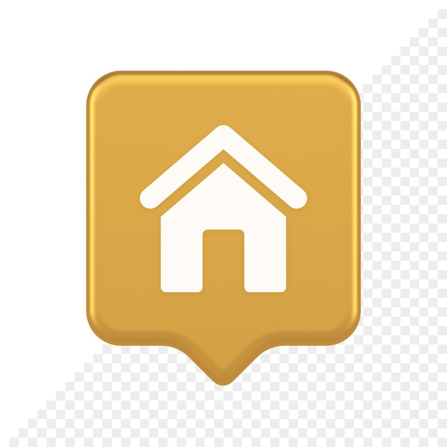 Main internet page button homepage house with roof navigation cyberspace interface 3d speech bubble icon