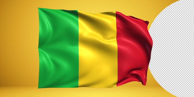 mali waving flag png on transparent background