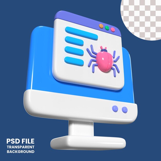 Malware 3D Illustration Icon