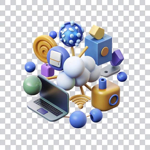 Many abstract images on the theme of computers Internet and high technology
