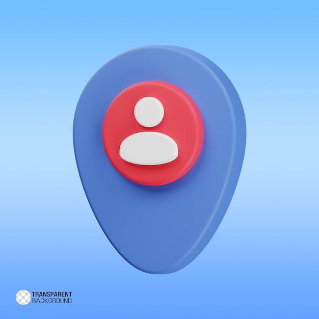 map pointer marker pin with a person user icon people location concept 3d