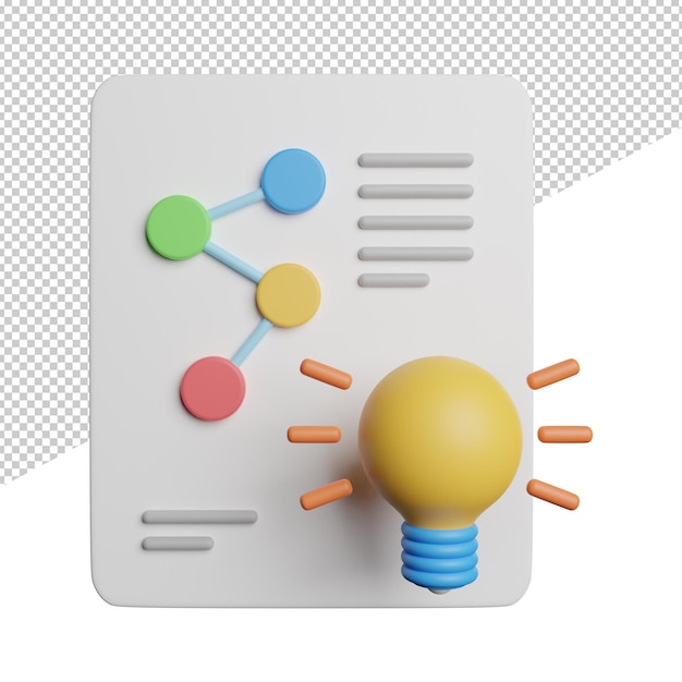Marketing Plan Strategy front view 3d rendering icon illustration on transparent background