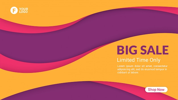 Mẫu banner trừu tượng giảm giá lớn