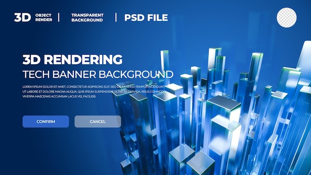 Mẫu bìa poster kết xuất 3D HD công nghệ có cấu trúc lớp psd
