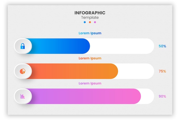 mẫu biểu đồ kết hợp phần trăm infographic phẳng