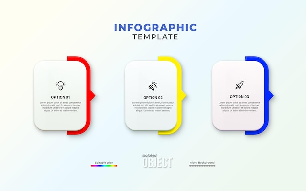 Mẫu Infographic Hiện Đại cho Doanh Nghiệp với nhiều bước nhãn đa màu kết xuất 3D