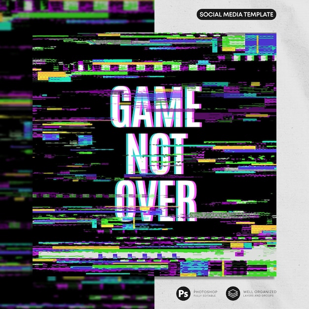 Mẫu PSD Bài Đăng Instagram Glitch