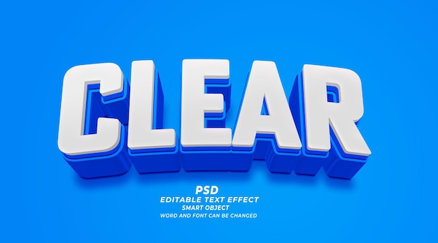 Mẫu PSD Photoshop hiệu ứng chữ 3D có thể chỉnh sửa Clear
