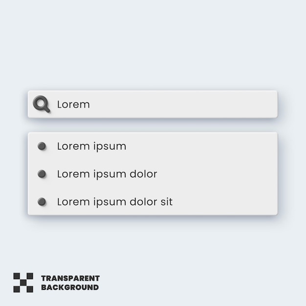 Mẫu UI Thanh Tìm Kiếm 3D
