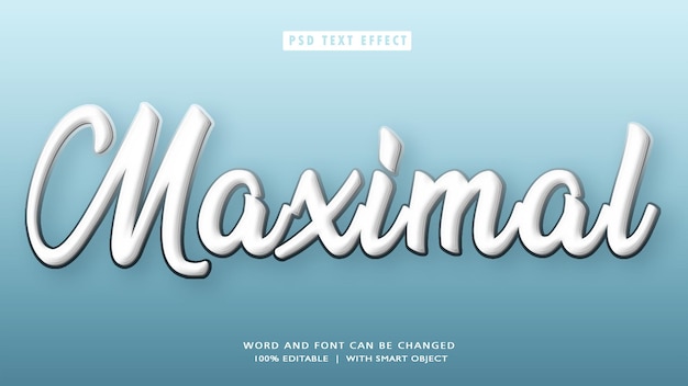 Maximal 3D Editable Text Style Effect