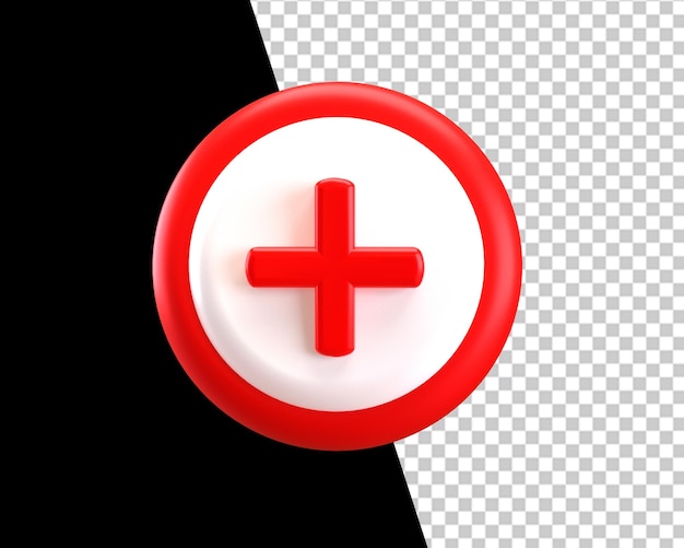 Medical care logo sign 3d plus icon