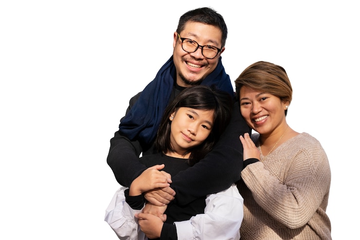 PSD medium shot family spending quality time together