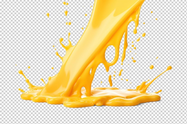 melted cheese flow manual cut out on transparent
