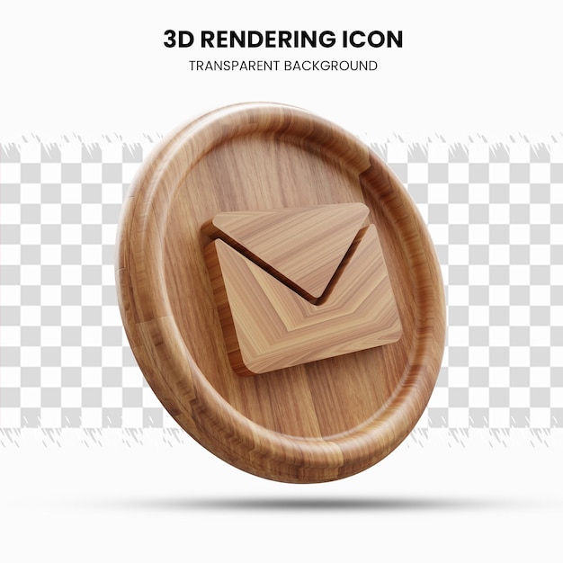 message wooden icon in 3d rendering