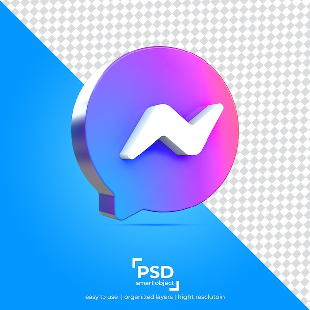 Messenger Left view application transparency background and floating objects