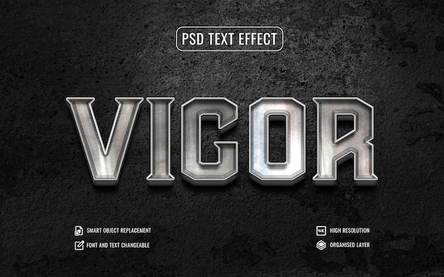 metallic movie tile text effect with grunge texture