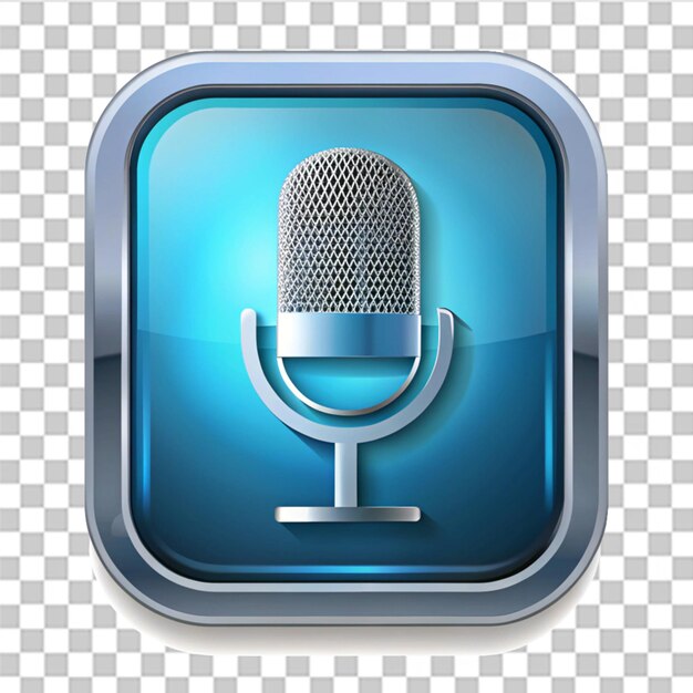 Microphone sound recording button web app media communication isolated on transparent background