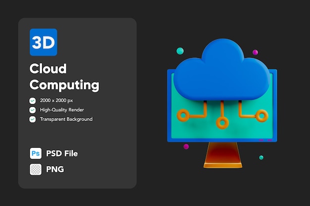 Minh họa biểu tượng 3D Máy chủ điện toán đám mây
