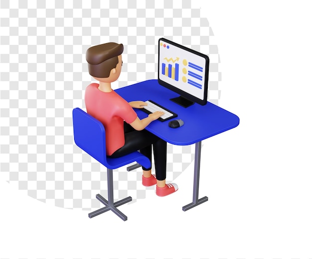 Minh họa làm việc tại nhà 3d