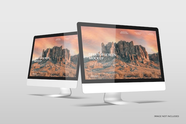 minimalist dual desktop mockup