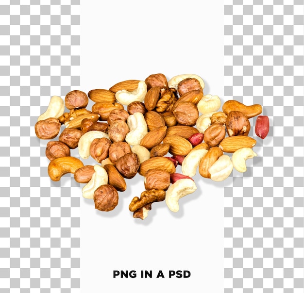mixed nuts isolated on white background
