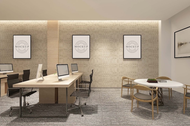 Mô hình poster khung với nội thất phòng