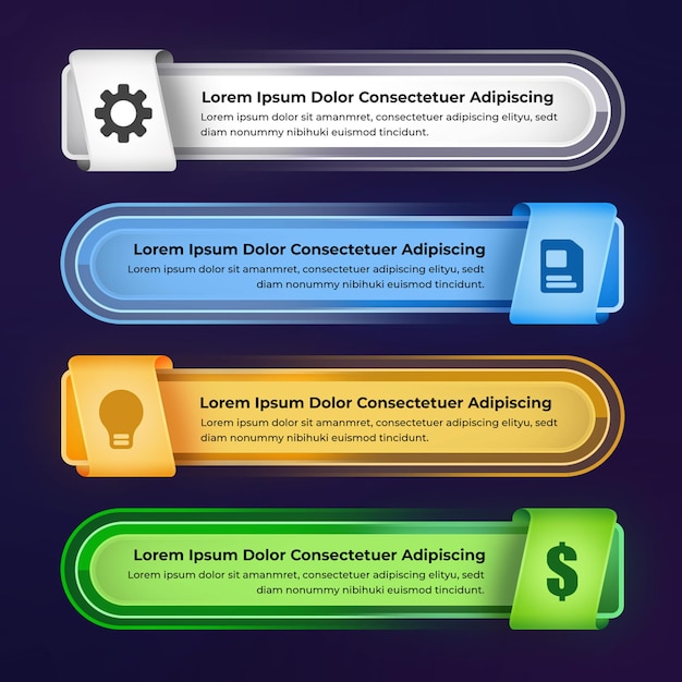 Modern Design Banners with Icons and Text