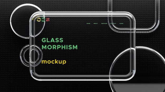 Modern Glass morphism mockup in abstract background
